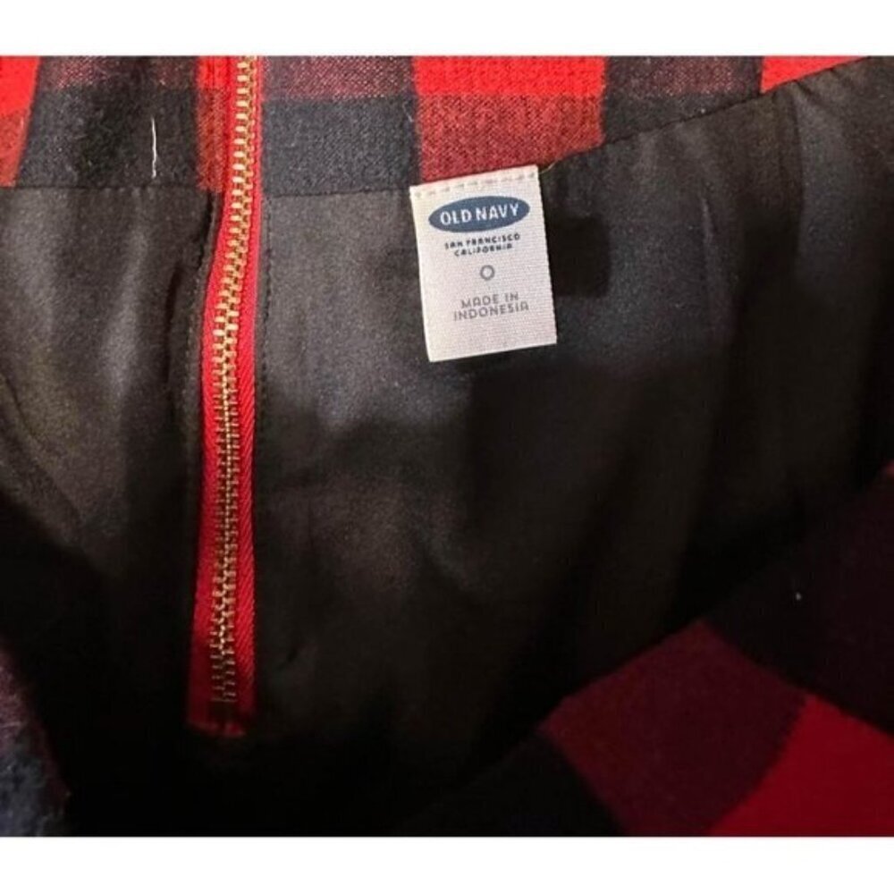 Old Navy Buffalo Plaid Mini Skirt – Red & Black, Size 0 Preppy Punk #0851 - Picture 4 of 5